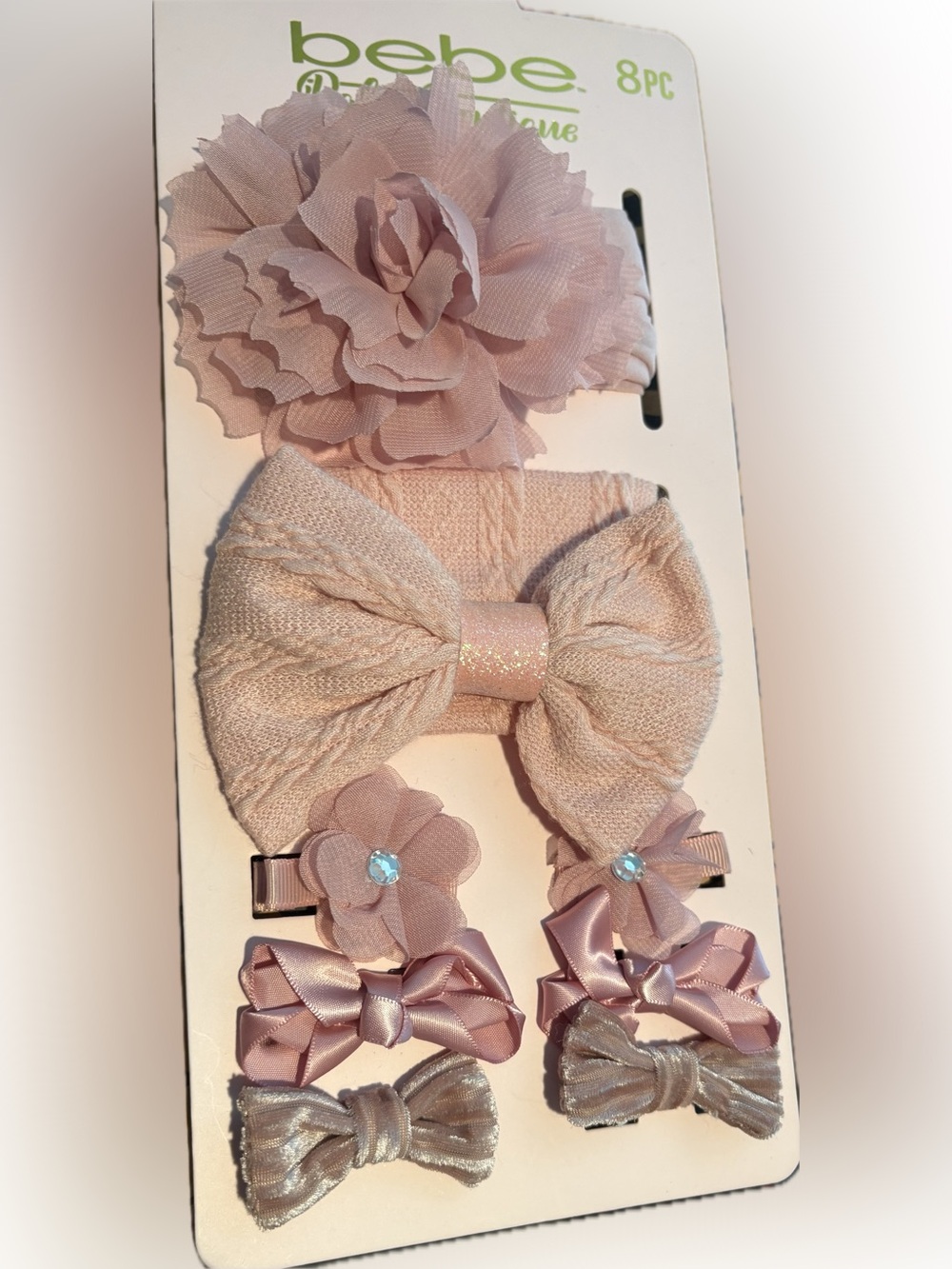 bebe Pink Girls Headband & Bow Set